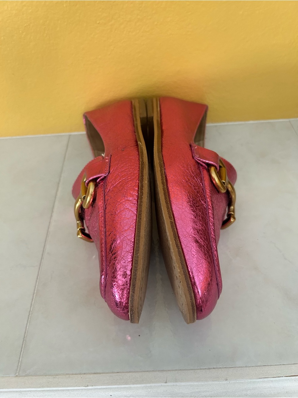 Boden Iris Snaffle Loafers Pink Metallic Leather Sz 9 old money quiet luxury #31 - Picture 8 of 11